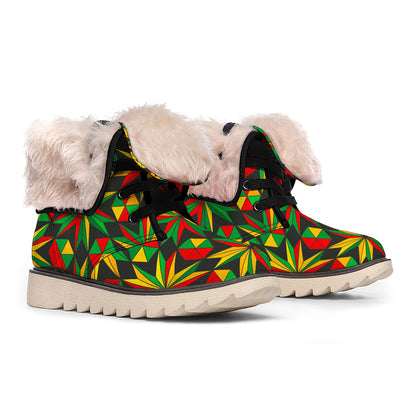 Abstract Geometric Reggae Pattern Print Winter Boots