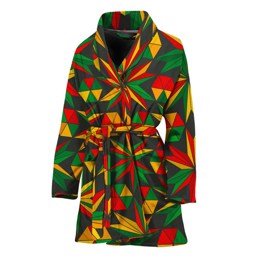 Abstract Geometric Reggae Pattern Print Women's Bathrobe