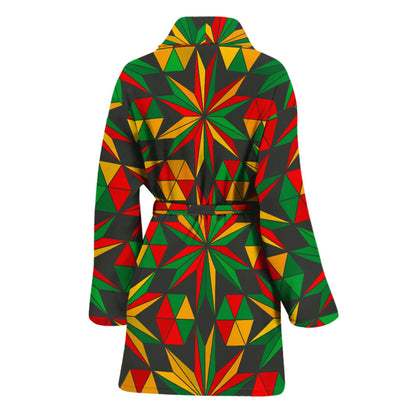 Abstract Geometric Reggae Pattern Print Women's Bathrobe