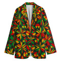 Abstract Geometric Reggae Pattern Print Women's Blazer
