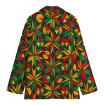 Abstract Geometric Reggae Pattern Print Women's Blazer