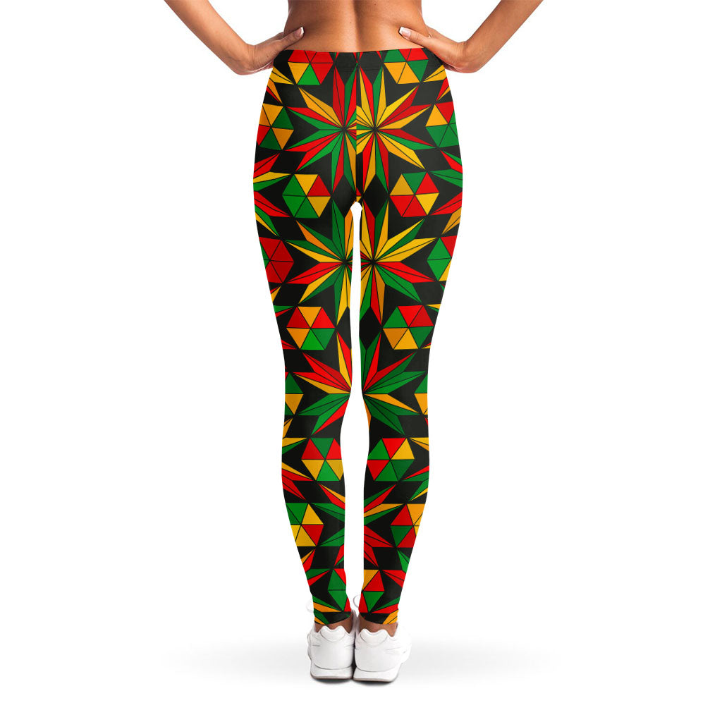 Abstract Geometric Reggae Pattern Print Women's Leggings