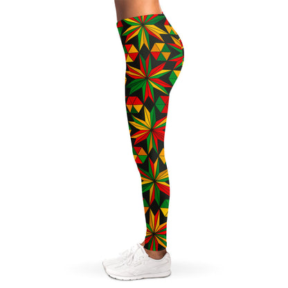 Abstract Geometric Reggae Pattern Print Women's Leggings