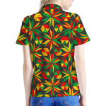 Abstract Geometric Reggae Pattern Print Women's Polo Shirt