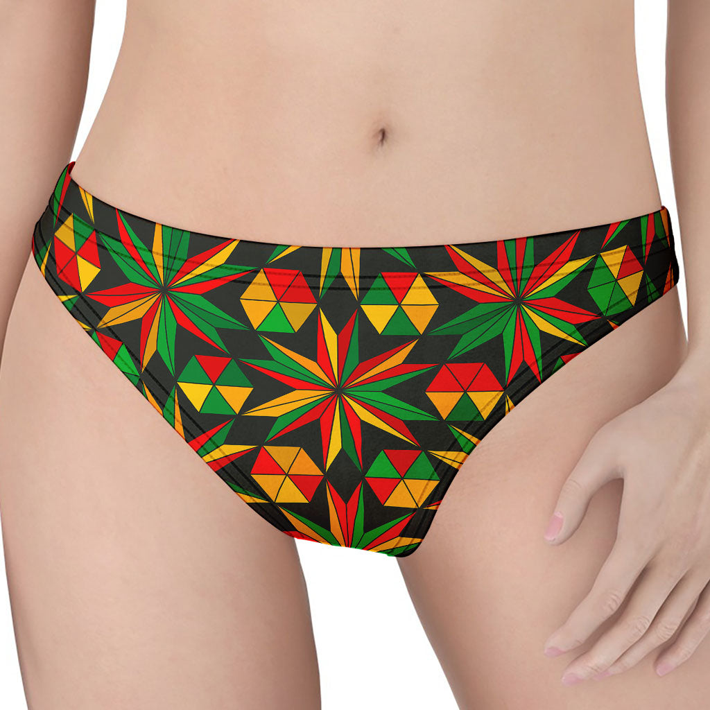 Abstract Geometric Reggae Pattern Print Women's Thong