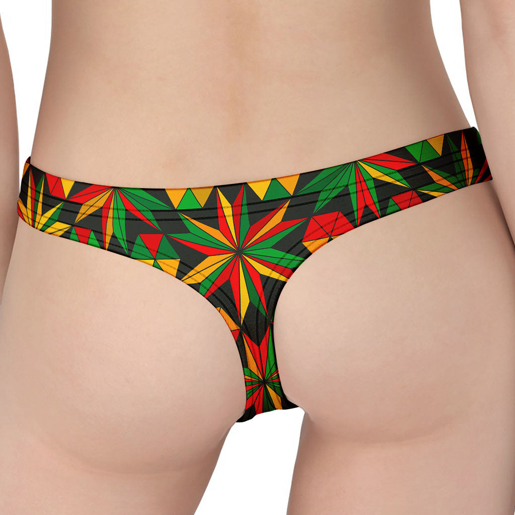 Abstract Geometric Reggae Pattern Print Women's Thong
