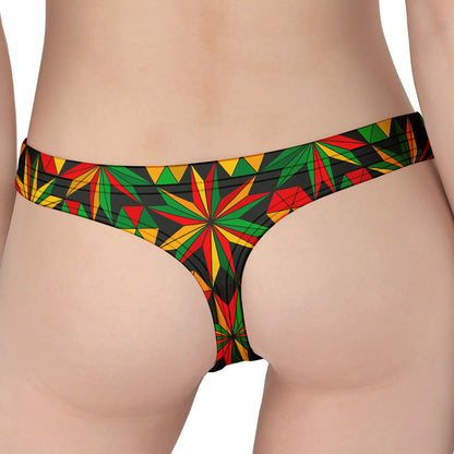 Abstract Geometric Reggae Pattern Print Women's Thong