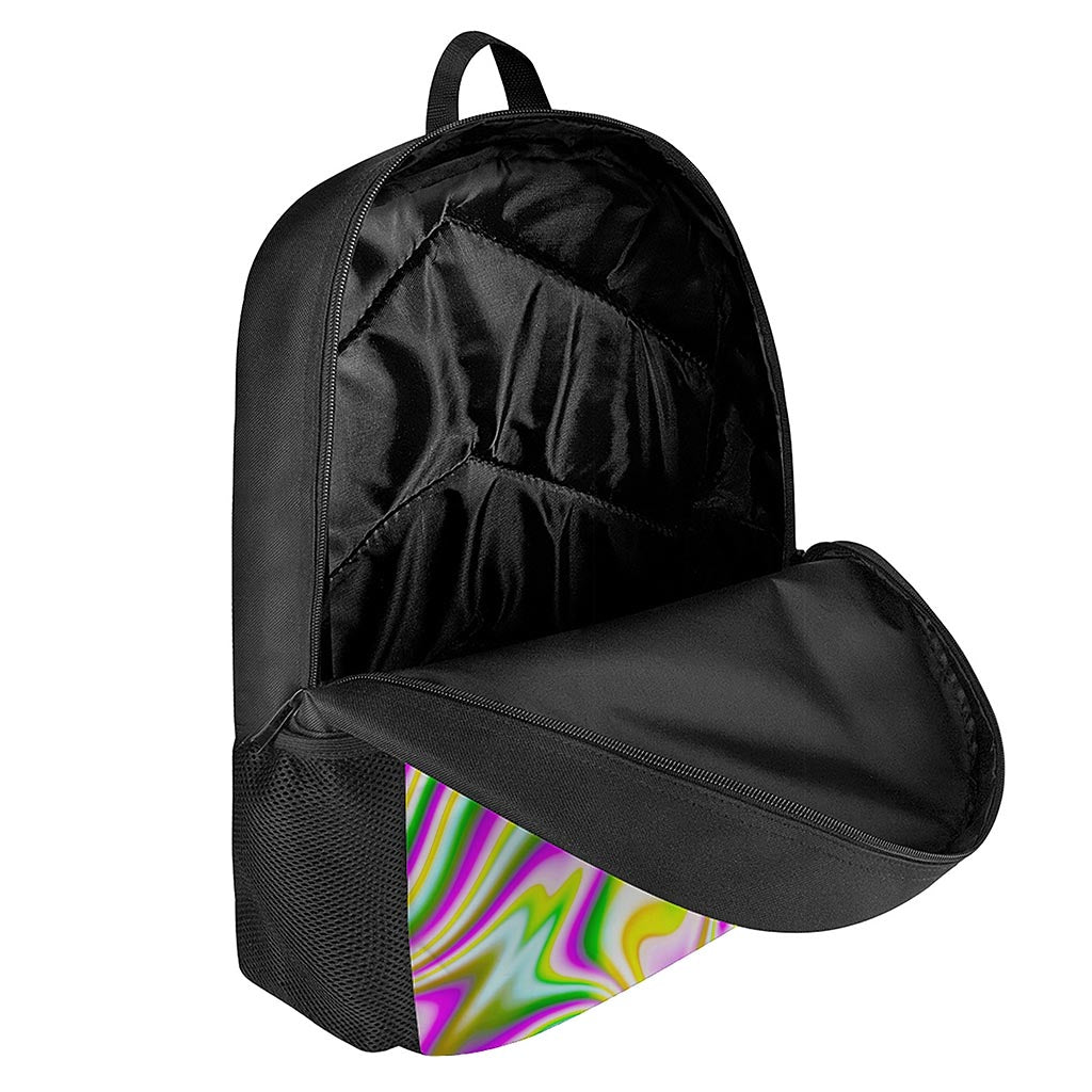 Abstract Holographic Liquid Trippy Print 17 Inch Backpack