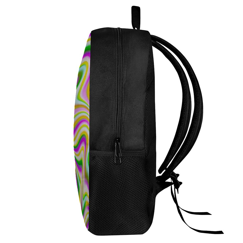 Abstract Holographic Liquid Trippy Print 17 Inch Backpack