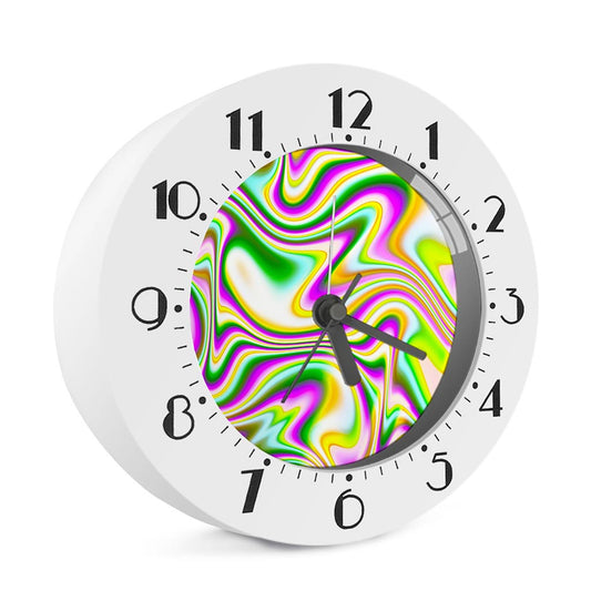 Abstract Holographic Liquid Trippy Print Alarm Clock