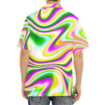 Abstract Holographic Liquid Trippy Print Aloha Shirt