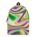 Abstract Holographic Liquid Trippy Print School Backpack
