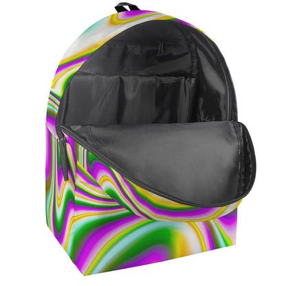 Abstract Holographic Liquid Trippy Print Backpack