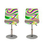 Abstract Holographic Liquid Trippy Print Bar Stool Covers