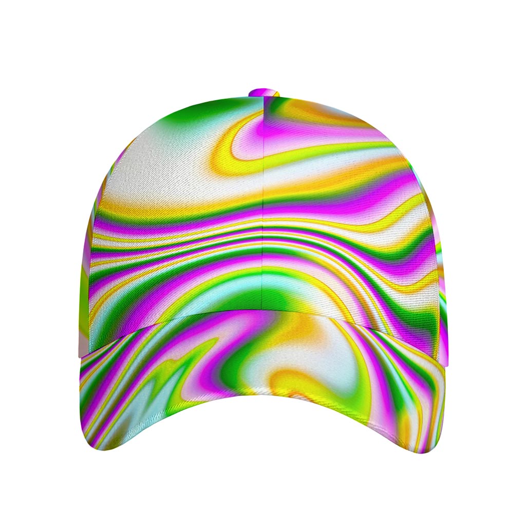Abstract Holographic Liquid Trippy Print Baseball Cap