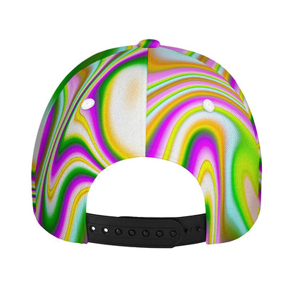 Abstract Holographic Liquid Trippy Print Baseball Cap