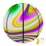 Abstract Holographic Liquid Trippy Print Basketball