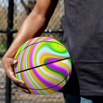 Abstract Holographic Liquid Trippy Print Basketball