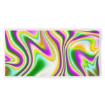 Abstract Holographic Liquid Trippy Print Beach Towel
