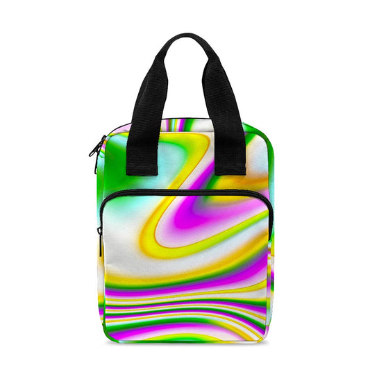 Abstract Holographic Liquid Trippy Print Bible Tote Bag