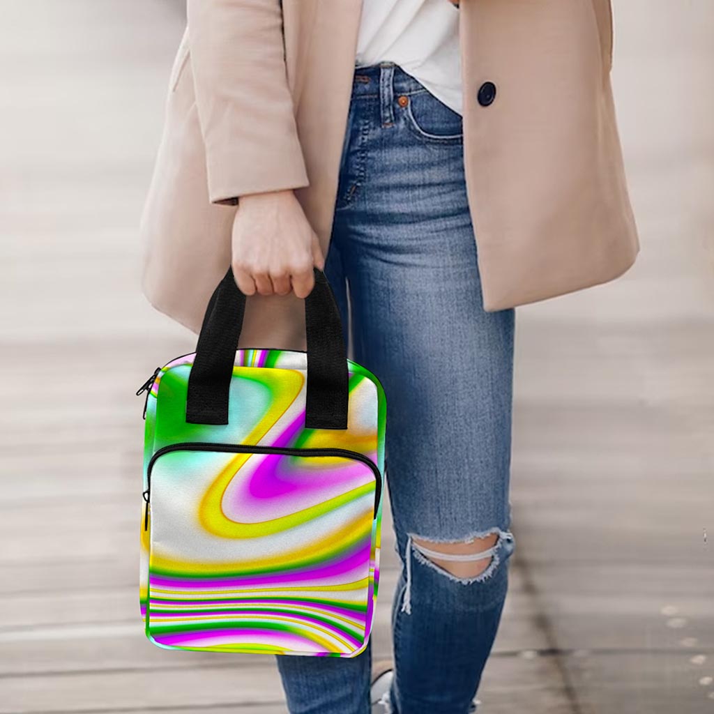 Abstract Holographic Liquid Trippy Print Bible Tote Bag