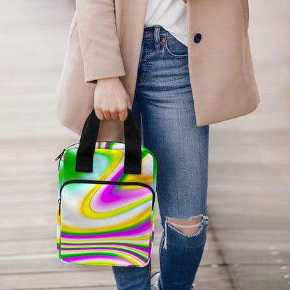 Abstract Holographic Liquid Trippy Print Bible Tote Bag