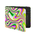 Abstract Holographic Liquid Trippy Print Bifold Wallet
