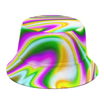 Abstract Holographic Liquid Trippy Print Bucket Hat