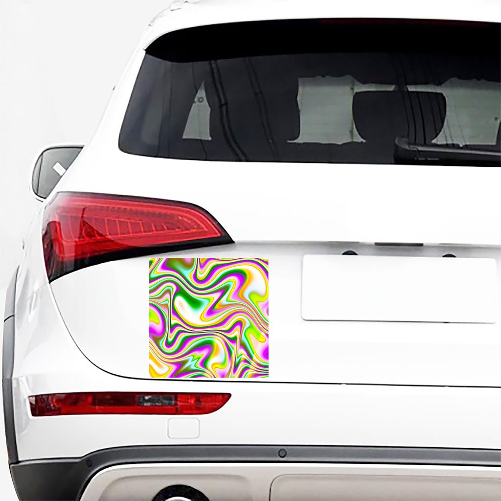 Abstract Holographic Liquid Trippy Print Car Sticker