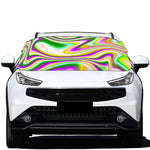 Abstract Holographic Liquid Trippy Print Car Windshield Snow Cover