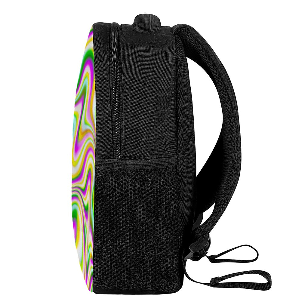 Abstract Holographic Liquid Trippy Print Casual Backpack