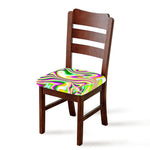 Abstract Holographic Liquid Trippy Print Chair Cushion Cover