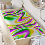 Abstract Holographic Liquid Trippy Print Changing Pad Cover