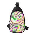 Abstract Holographic Liquid Trippy Print Sling Bag