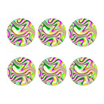 Abstract Holographic Liquid Trippy Print Coaster Set