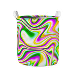Abstract Holographic Liquid Trippy Print Collapsible Laundry Basket