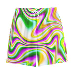 Abstract Holographic Liquid Trippy Print Cotton Shorts