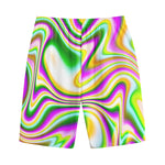 Abstract Holographic Liquid Trippy Print Cotton Shorts