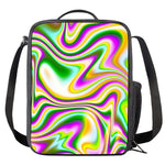 Abstract Holographic Liquid Trippy Print Crossbody Lunch Bag