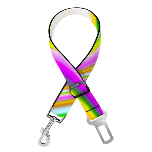 Abstract Holographic Liquid Trippy Print Dog Seat Belt