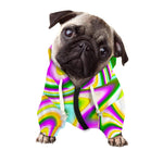 Abstract Holographic Liquid Trippy Print Dog Zip Up Hoodie