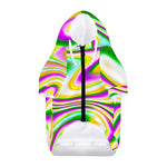 Abstract Holographic Liquid Trippy Print Dog Zip Up Hoodie