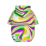 Abstract Holographic Liquid Trippy Print Dog Zip Up Hoodie
