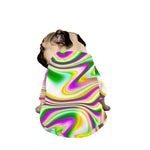 Abstract Holographic Liquid Trippy Print Dog Zip Up Jacket