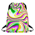 Abstract Holographic Liquid Trippy Print Drawstring Backpack