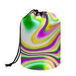 Abstract Holographic Liquid Trippy Print Drawstring Makeup Bag