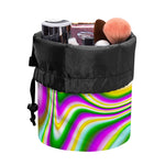 Abstract Holographic Liquid Trippy Print Drawstring Makeup Bag