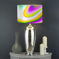 Abstract Holographic Liquid Trippy Print Drum Lamp Shade