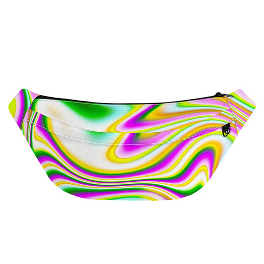 Abstract Holographic Liquid Trippy Print Fanny Pack
