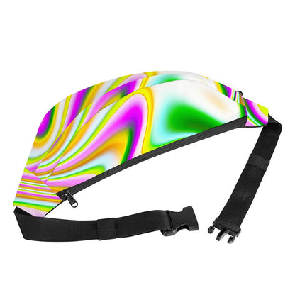 Abstract Holographic Liquid Trippy Print Fanny Pack
